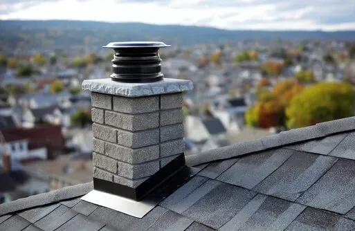 Chimney top with a new cap after replacement in Woodbury